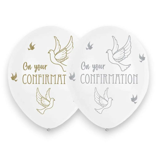 Picture of CONFIRMATION DAY DOVE LATEX BALLOONS 11 INCH - 6 PACK